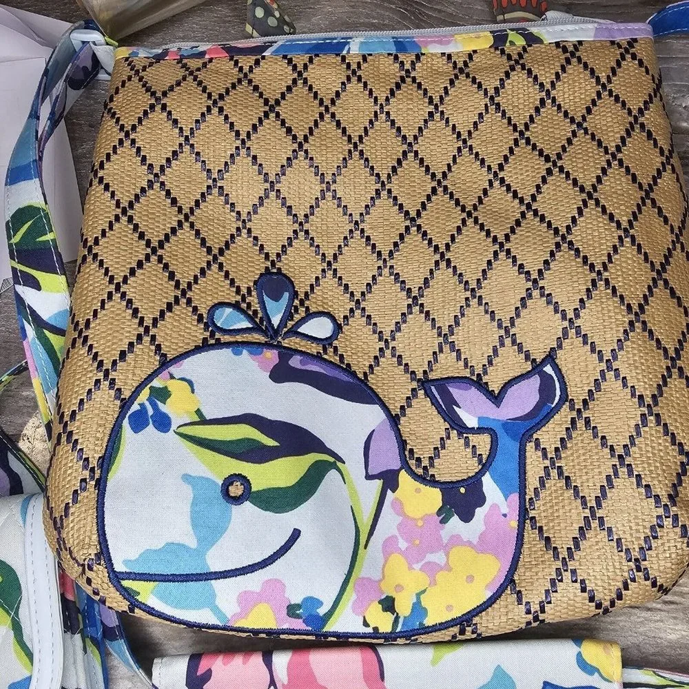 Floral Tan Tote Bag Set